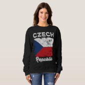 Czech Republic Flag Distressed  Men Women Kids  Cz スウェットシャツ (正面フル)