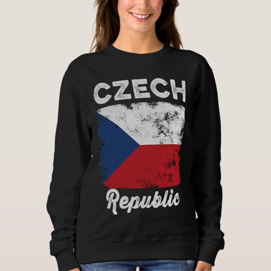 Czech Republic Flag Distressed  Men Women Kids  Cz スウェットシャツ (正面)