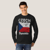 Czech Republic Flag Distressed  Men Women Kids  Cz Tシャツ (正面フル)