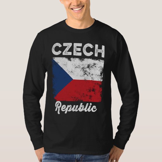 Czech Republic Flag Distressed  Men Women Kids  Cz Tシャツ (正面)