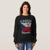 Czech Republic Flag Distressed Men Women Kids Czec スウェットシャツ (正面フル)