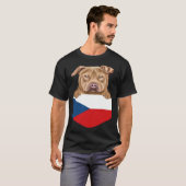 Czech Republic Flag Usa Staffordshire Terrier Dog  Tシャツ (正面フル)