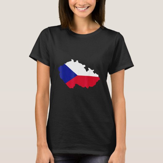 Czech Republic map flag Tシャツ (正面)