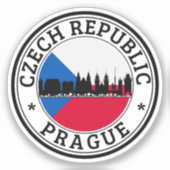 Czech Republic Sealノートパソコンのシール丸い旗。 シール (正面)