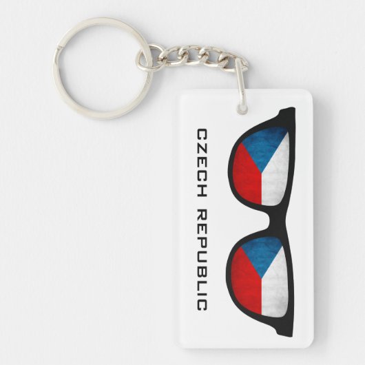 Czech Republic Shadesカスタム文字&カラーキーチェーン キーホルダー (正面)