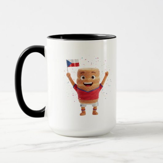Czech Republic Soccer Mug - Funny Cinnamon Roll マグカップ (左)
