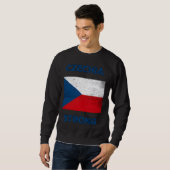 Czech Republic Strong，チェコ国旗，チェコ国旗 スウェットシャツ (正面フル)