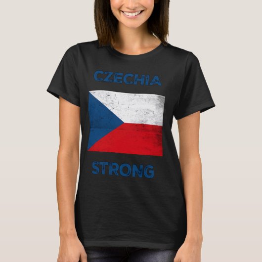 Czech Republic Strong，チェコ国旗，チェコ国旗 Tシャツ (正面)