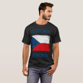 Czech Republic Strong，チェコ国旗，チェコ国旗 Tシャツ (正面フル)