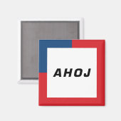 Czech Words - Ahoj (Hello) 01A マグネット (正面/裏面)