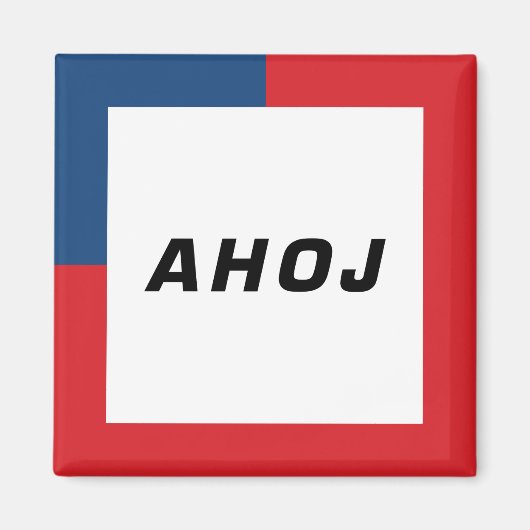 Czech Words - Ahoj (Hello) 01A マグネット (正面)