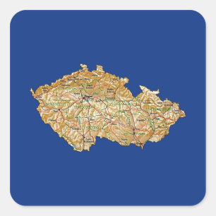 Czechiaの地図のステッカー スクエアシール