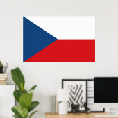 Czechiaフラグ付きキャンバス印刷 ポスター (ホームオフィス)