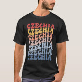 Czechia Groovy Retro Czech Tシャツ (正面)