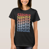 Czechia Groovy Retro Czech Tシャツ (正面)