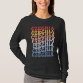 Czechia Groovy Retro Czech Tシャツ (正面)