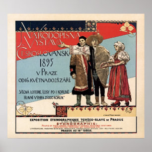 Czechoslav ethnographic exposition vintage ad ポスター