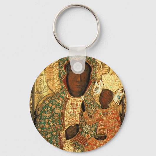 Czestochawaの私たちの女性ブラックマドンナポーランドギフト キーホルダー (正面)