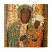 Czestochawaの私たちの女性ブラックマドンナポーランドギフト タイル (正面)