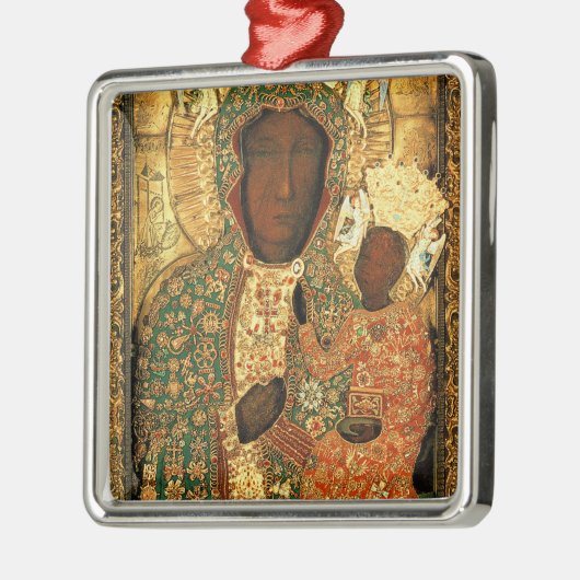 Czestochawaの私たちの女性ブラックマドンナポーランドギフト メタルオーナメント (左)