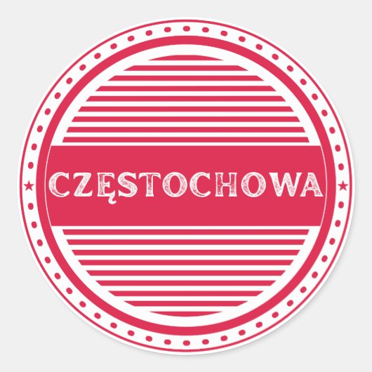 Czestochowa City Pride Emblem – Polish Identity ラウンドシール (正面)
