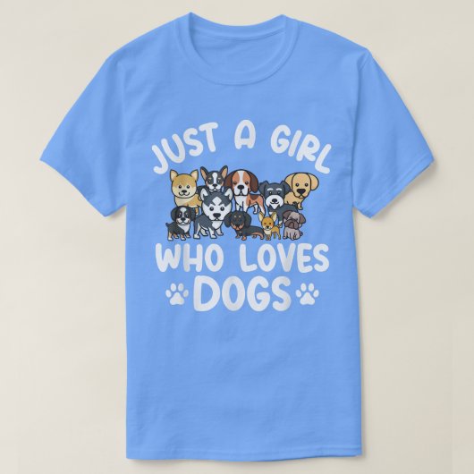 Dおもしろいを愛する女の子だけにかわいい犬が好き Tシャツ (デザイン正面)