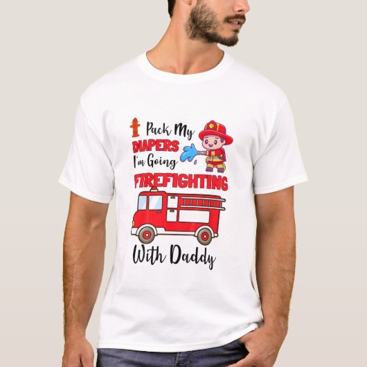 Dでファイアファイアーに行く子供のおむつを詰める Tシャツ (正面)
