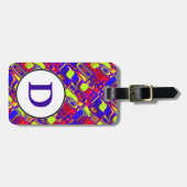 Dのカラフルなポップアート ラゲッジタグ (正面横)