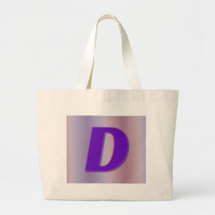 Dの紫色のモノグラム ラージトートバッグ