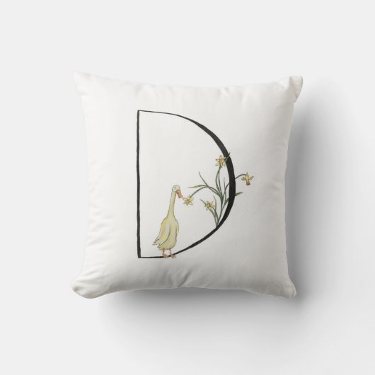 Dはアヒルおよびラッパスイセンのためです クッション (正面)