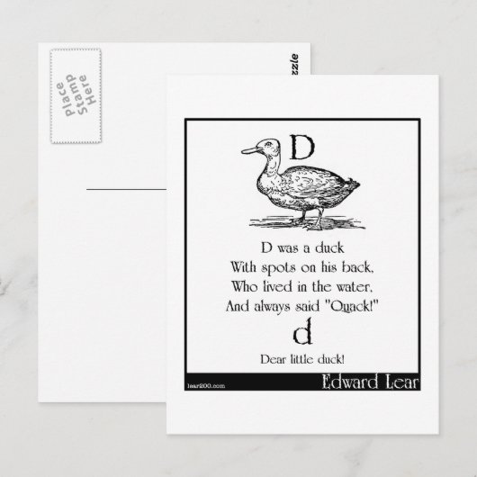 dはアヒルだった ポストカード (正面/裏面)