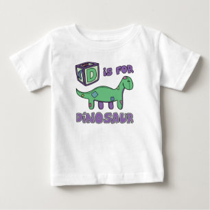 Dは恐竜のベビーのTシャツのためです ベビーTシャツ