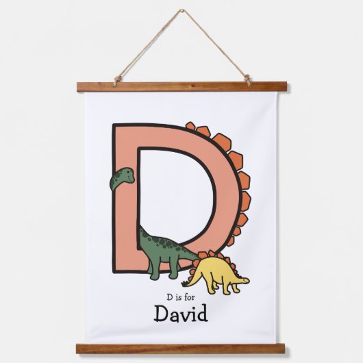 Dは恐竜..... 吊り下げ型タペストリー (正面)
