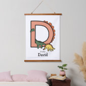 Dは恐竜..... 吊り下げ型タペストリー (寝室)