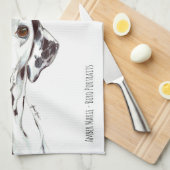 Dは白黒ダルマチア人のため-です キッチンタオル (四つ折り)