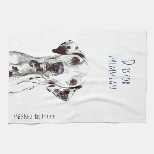 Dは白黒ダルマチア人のため-です キッチンタオル (横)