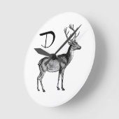 Dは鹿 ラウンド壁時計 (傾斜)