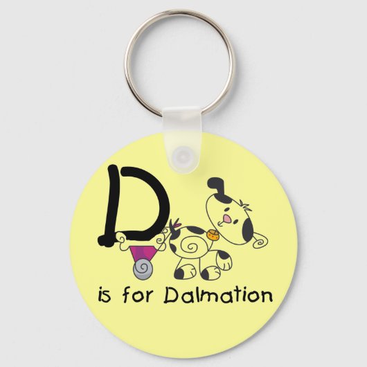 DはDalmationのTシャツおよびギフトのためです キーホルダー (正面)