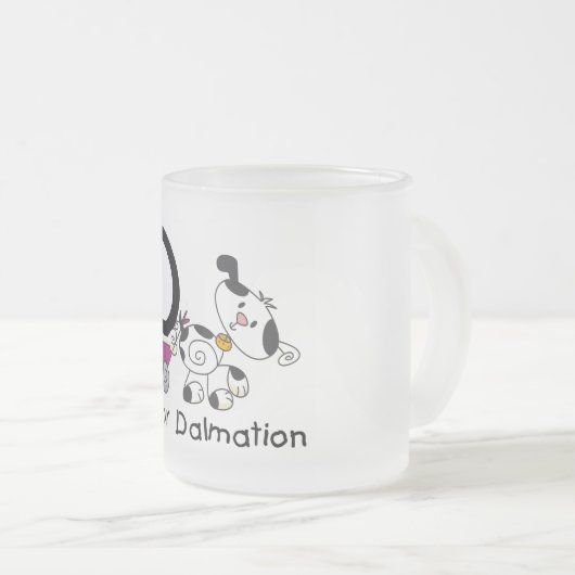 DはDalmationのTシャツおよびギフトのためです フロストグラスマグカップ (正面右)