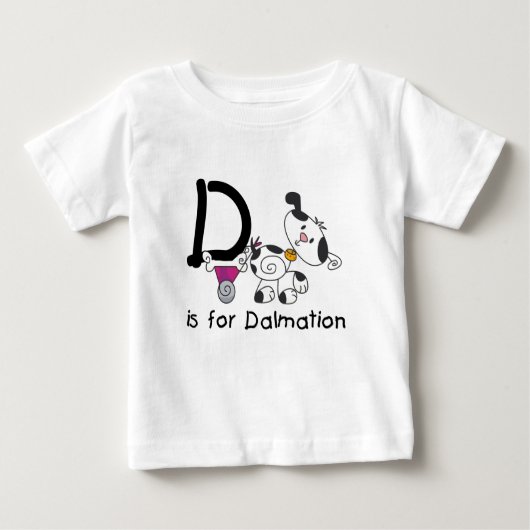 DはDalmationのTシャツおよびギフトのためです ベビーTシャツ (正面)