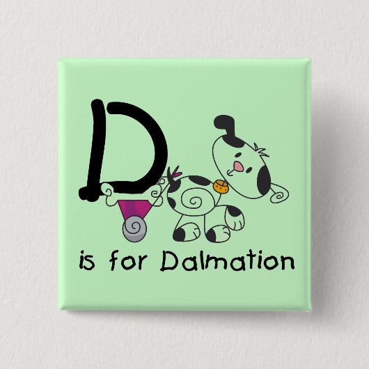 DはDalmationのTシャツおよびギフトのためです 缶バッジ (正面)