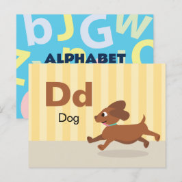 DはDog用 – アルファベットフラッシュカード ポストカード