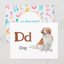 DはDog用 – アルファベットフラッシュカード ポストカード