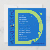 Dイニシャルコレクションバーバルミツワー招待状 招待状 (正面)