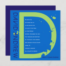 Dイニシャルコレクションバーバルミツワー招待状