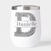 Dイニシャルパーソナライズされたシルバーモノグラムあなたの名前 (背面)