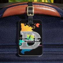 Dイニシャルパーソナライズされたシルバーモノグラムあなたの名前