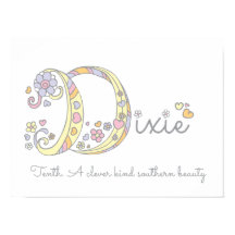 DイニシャルDixie女の子の名前の意味ポスター