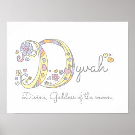 DイニシャルDyvah女の子の名前の意味ポスター ポスター