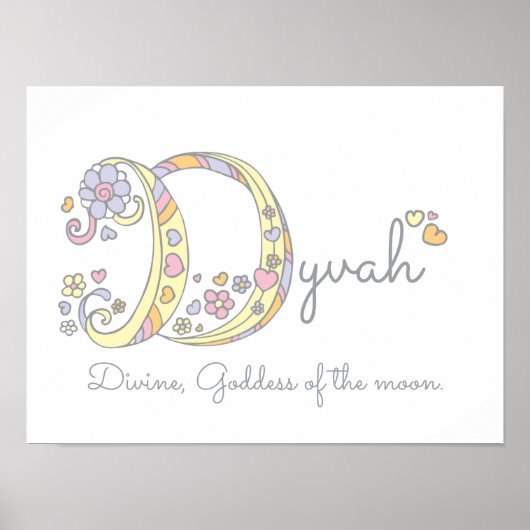 DイニシャルDyvah女の子の名前の意味ポスター ポスター (正面)